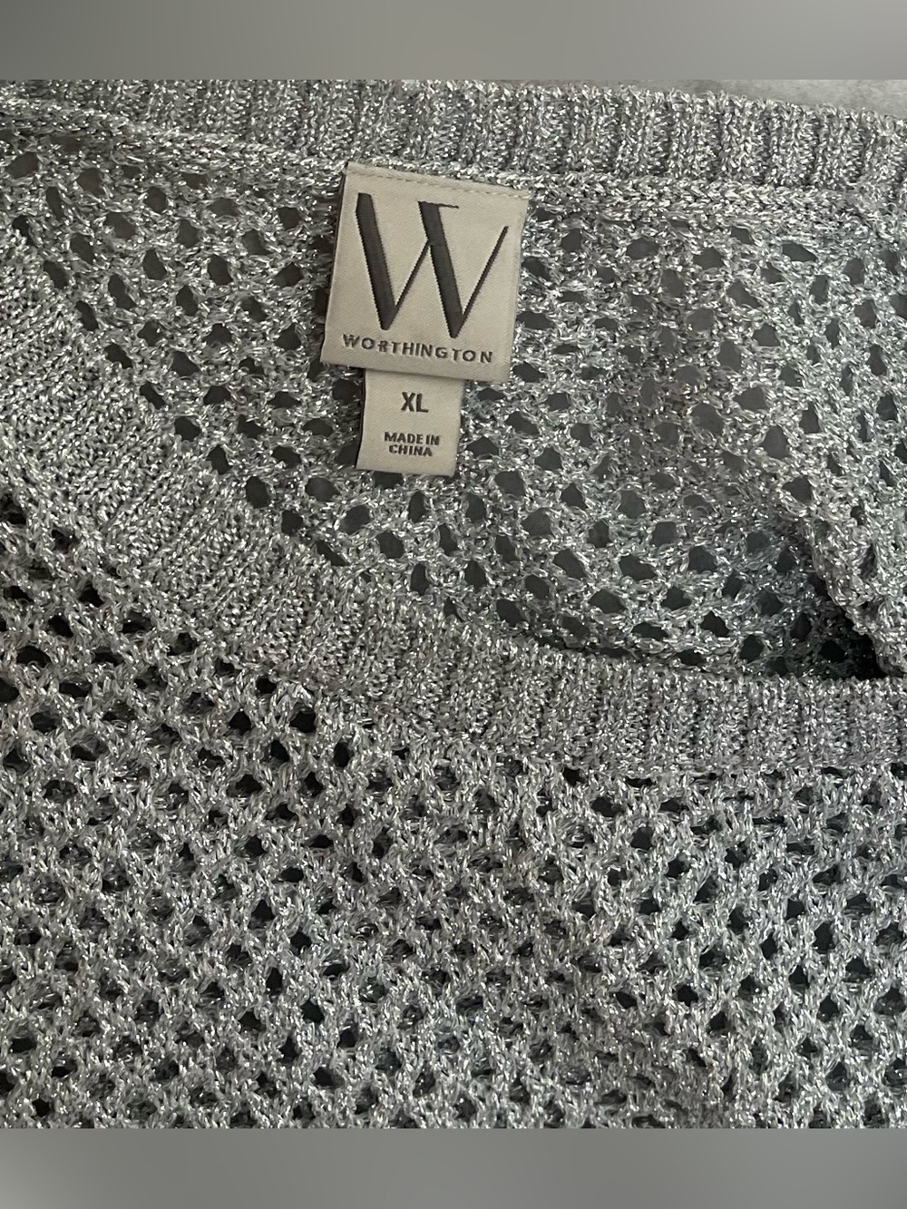 Worthington Silver Open-Weave Knit Tank(SKU778) - Picture 2 of 4
